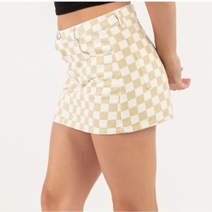 NWT Beige Checkered Denim Skirt size 27